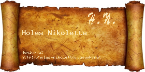 Holes Nikoletta névjegykártya