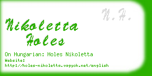 nikoletta holes business card